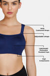 Zelocity High Impact Quick Dry Sports Bra - Medieval Blue — thumbnail 8